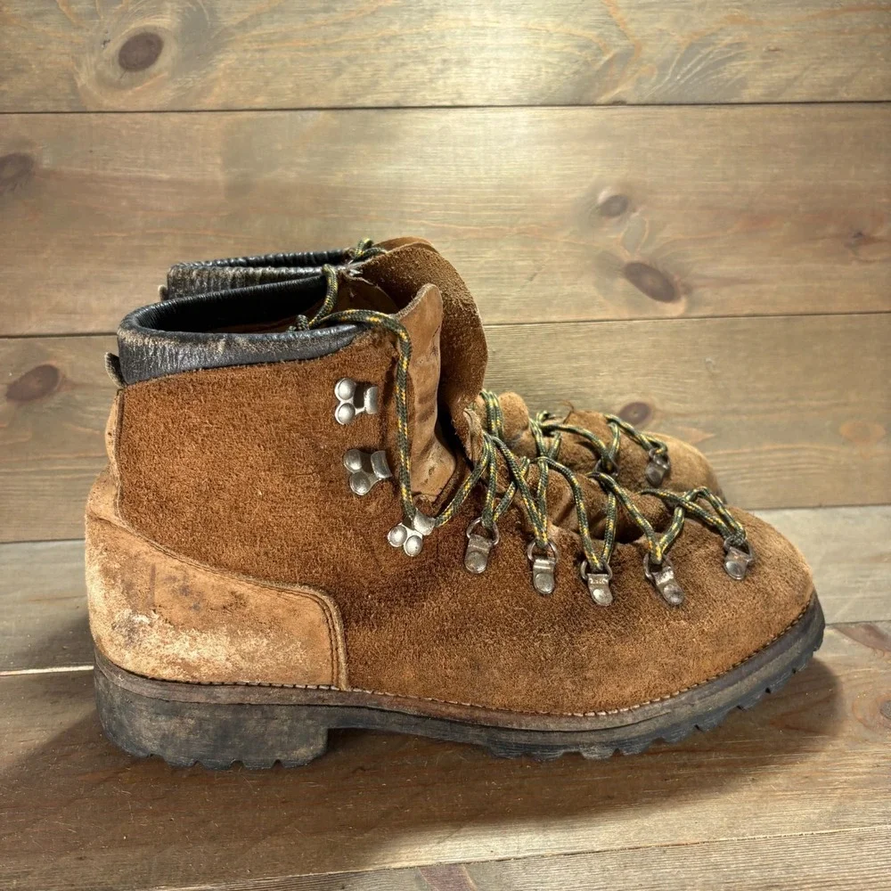 Vintage Dexter Mens size 13 shoes Brown Suede Lace Up Mountaineering boots